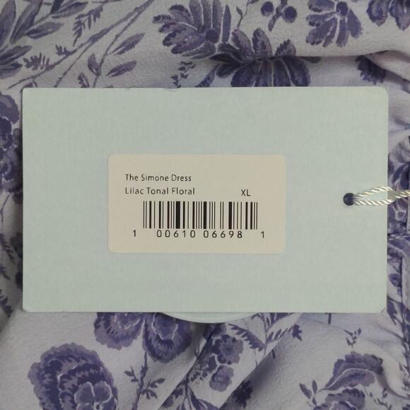 Hill House Simone Dress Lilac Tonal Floral XL New - Picture 12 of 13